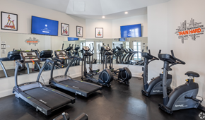 East Windsor apartment for rent - a gym with various treadmills and other exercise equipment