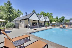Littleton apartment for rent - our apartments have a large pool and lounge area with chairs