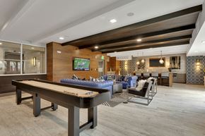 Denver apartment for rent - a game room with a pool table and a tv