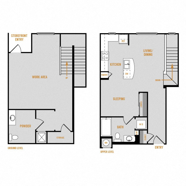 Floor plan for studio, 2 baths, 1190 sqft