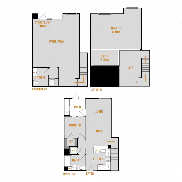 Floor plan for 1 bed, 2 baths, 1628 sqft