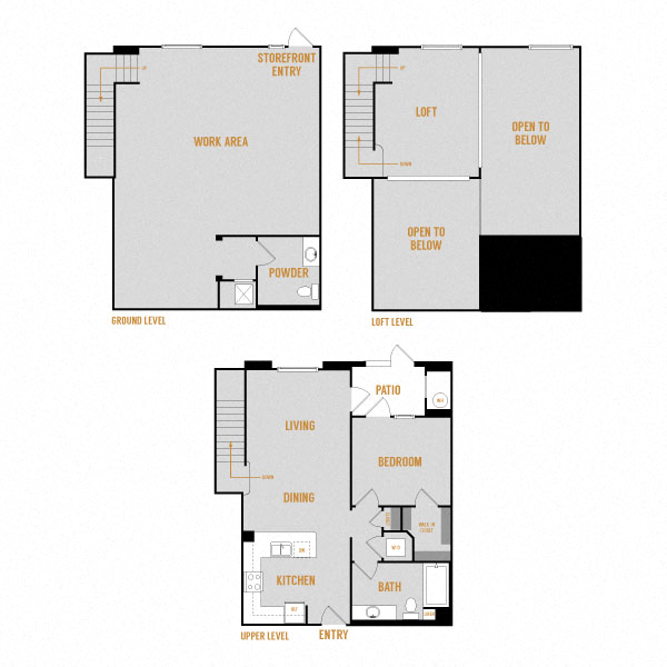 Floor plan for 1 bed, 2 baths, 1860 sqft