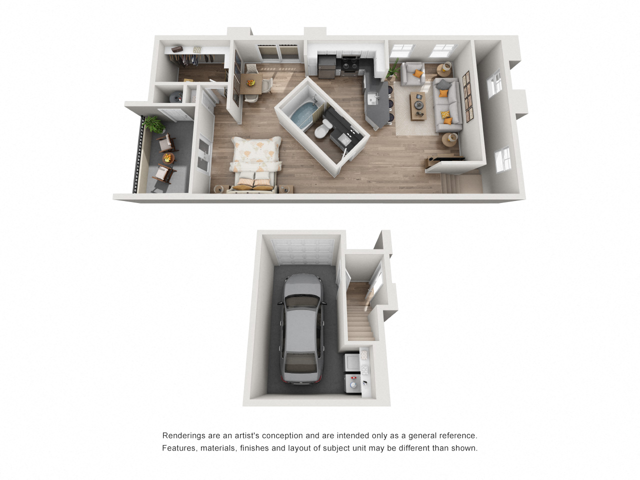 Floor plan for 1 bed, 1 bath, 820 sqft