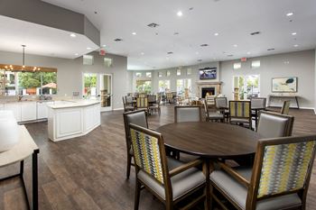Posh lounge area in clubhouse