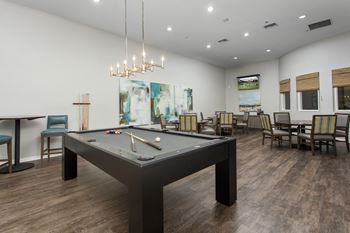 Billiards table in clubhouse