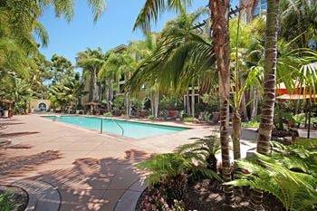 Relaxing swimming pool with sundeck