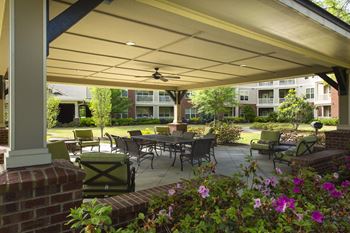 Oversized gazebo with comfortable seating areas (click for virtual tour)