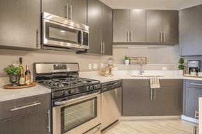 Verona apartment for rent - a kitchen with stainless steel appliances and a microwave