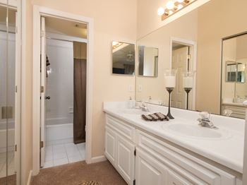 Double sink in master bath and kitchens