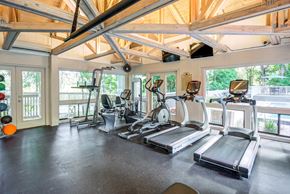 Gainesville townhouse for rent - the gym with treadmills and other exercise equipment at 1861 blissful heights apartments