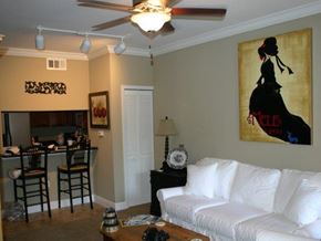 Gainesville apartment for rent - kitchen and living room