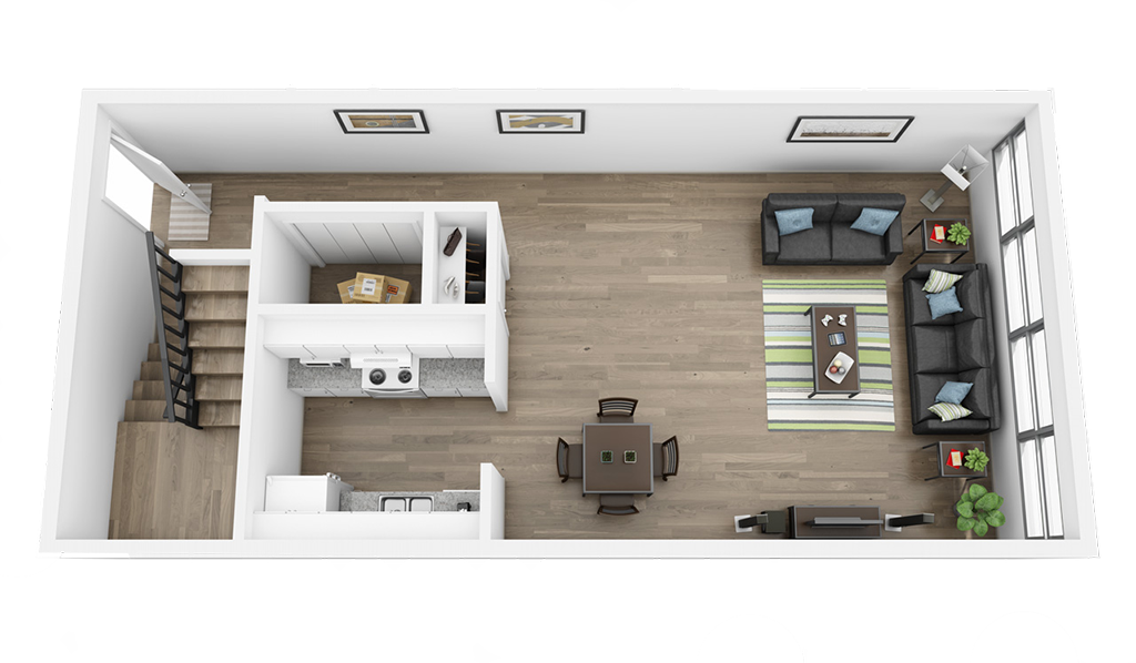 Floor plan for 2 beds, 1 bath, 1000 sqft