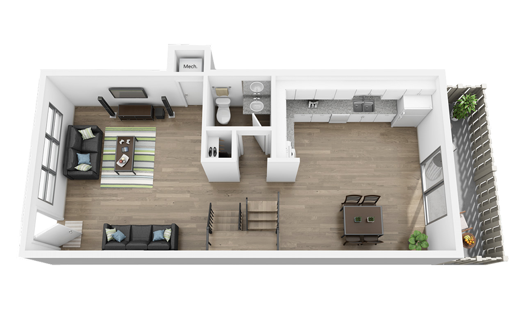 Floor plan for 4 beds, 1.5 baths, 1200 sqft