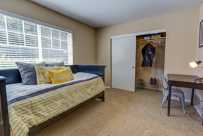 Hillsboro apartment for rent - Bedroom with bed at Commons at Hawthorn Village Apartments, Hillsboro