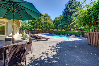 Pool side patio