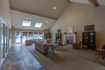Living room with couch and table