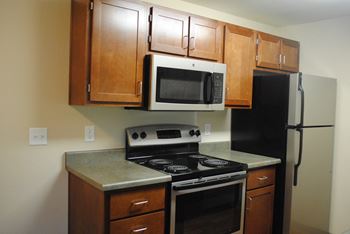 Wooden cabinets and appliances