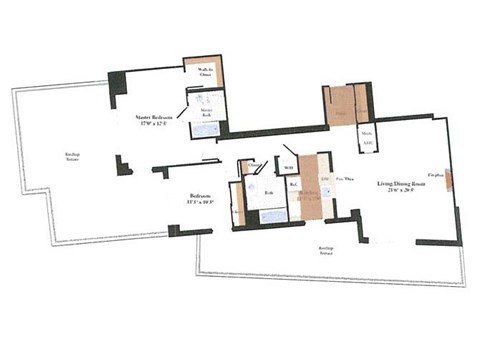 Floor plan for 2 beds, 2 baths, 1915 sqft
