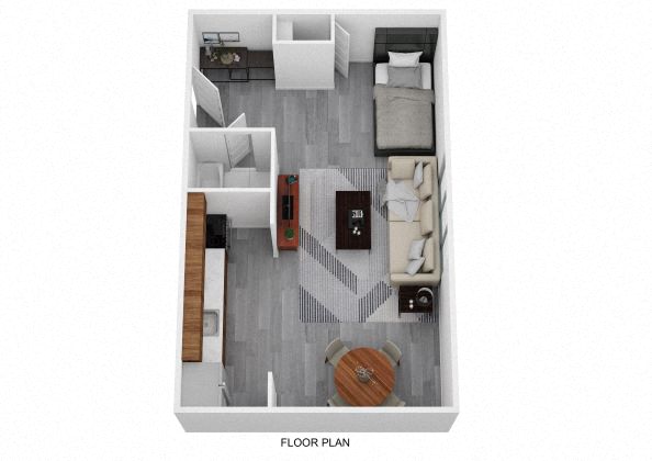 Floor plan for studio, 1 bath, 341 sqft