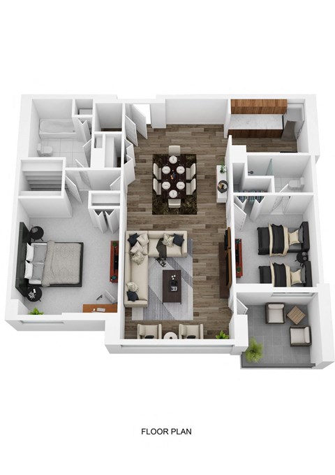 Floor plan for 2 beds, 2 baths, 1525 sqft