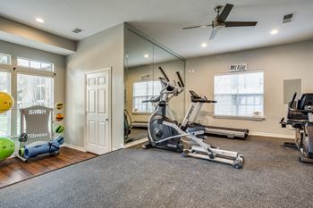 Peloton bike and training space