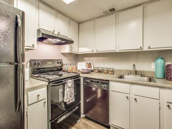 Electric range in kitchen