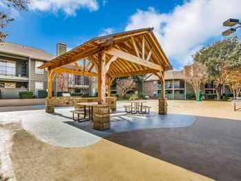 Outdoor picnic area with scenic views