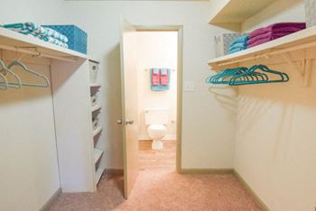 Spacious walk-in closets