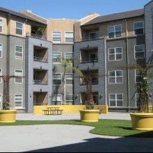 Los Angeles apartment for rent - an apartment building with a park in front of it