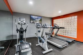 La Crosse apartment for rent - Fitness room with treadmils and elipticals facing a TV