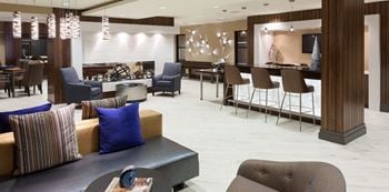Lounge with entertainment kitchen