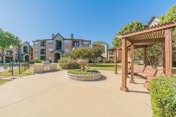 Landscaped courtyard w/ fountains