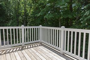 Caledonia apartment for rent - the deck has a view of the trees