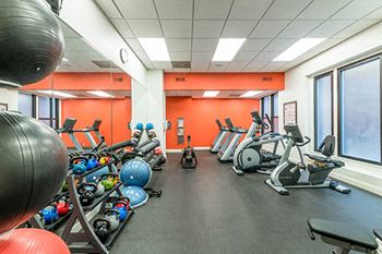 Fitness center with weights and cardio equipment