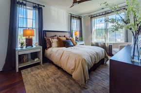 Mount Arlington apartment for rent - a bedroom with a bed and two windows