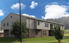 Rome apartment for rent - a house with a gray siding and a blue sky with white clouds