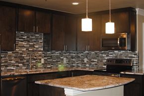 Denton apartment for rent - a kitchen with a granite counter top