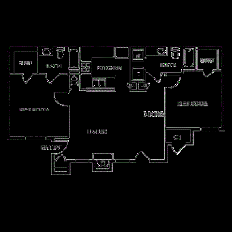 Floor plan for 2 beds, 2 baths, 1050 sqft
