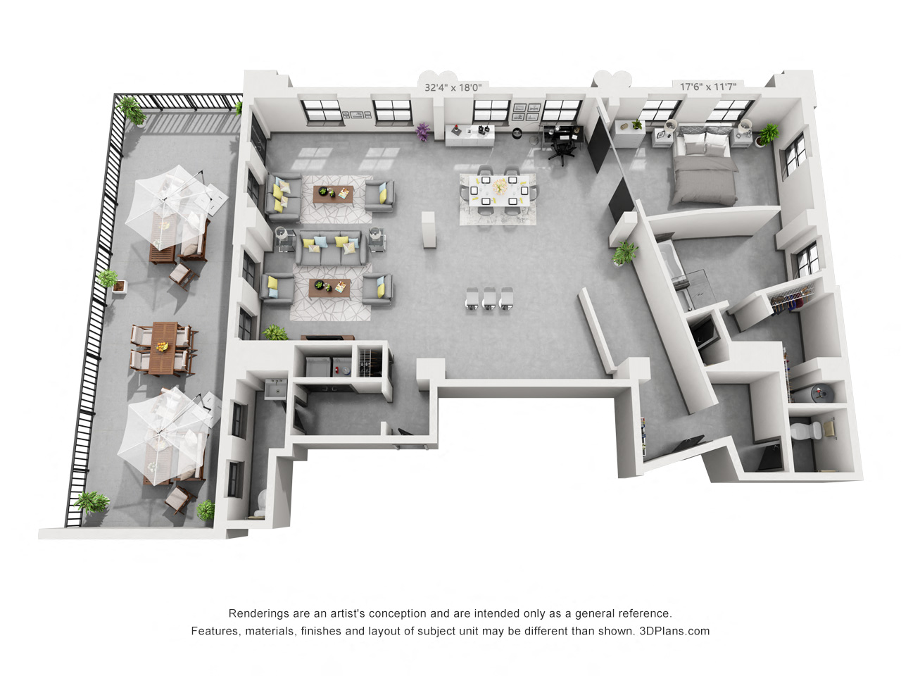 Floor plan for 2 beds, 1.5 baths, 2144 sqft