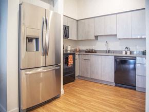 San Marcos apartment for rent - Kitchen with fridge and cabinets