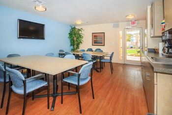 A dining room