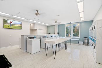 24-Hour on-site laundry lounge with new equipment