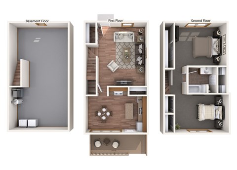 Floor plan for 2 beds, 1 bath, 1228 sqft