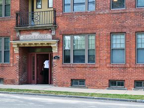 New Haven apartment for rent - a red brick building with the door open