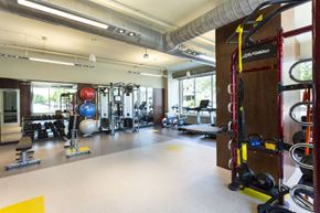 Denver apartment for rent - the gym is equipped with weights and cardio equipment