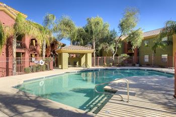 Swimming pool with relaxing sundecks