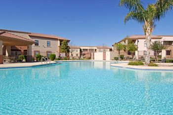 Shimmering pool view