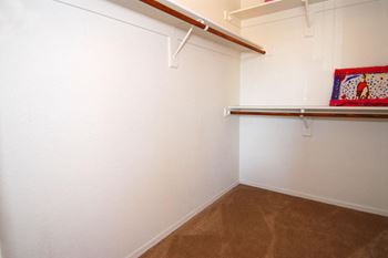 Large closets with shelves