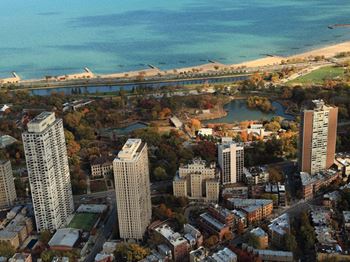 Aerial view of building