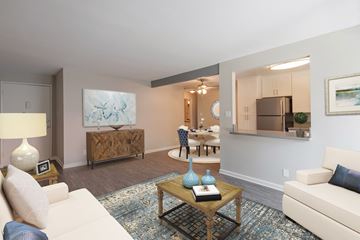 Thousand Oaks apartment for rent - a living room with a white couch and a table